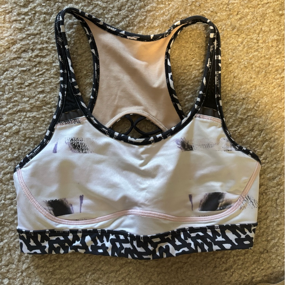 lululemon athletica Patterned Black and Cream Sports Bra